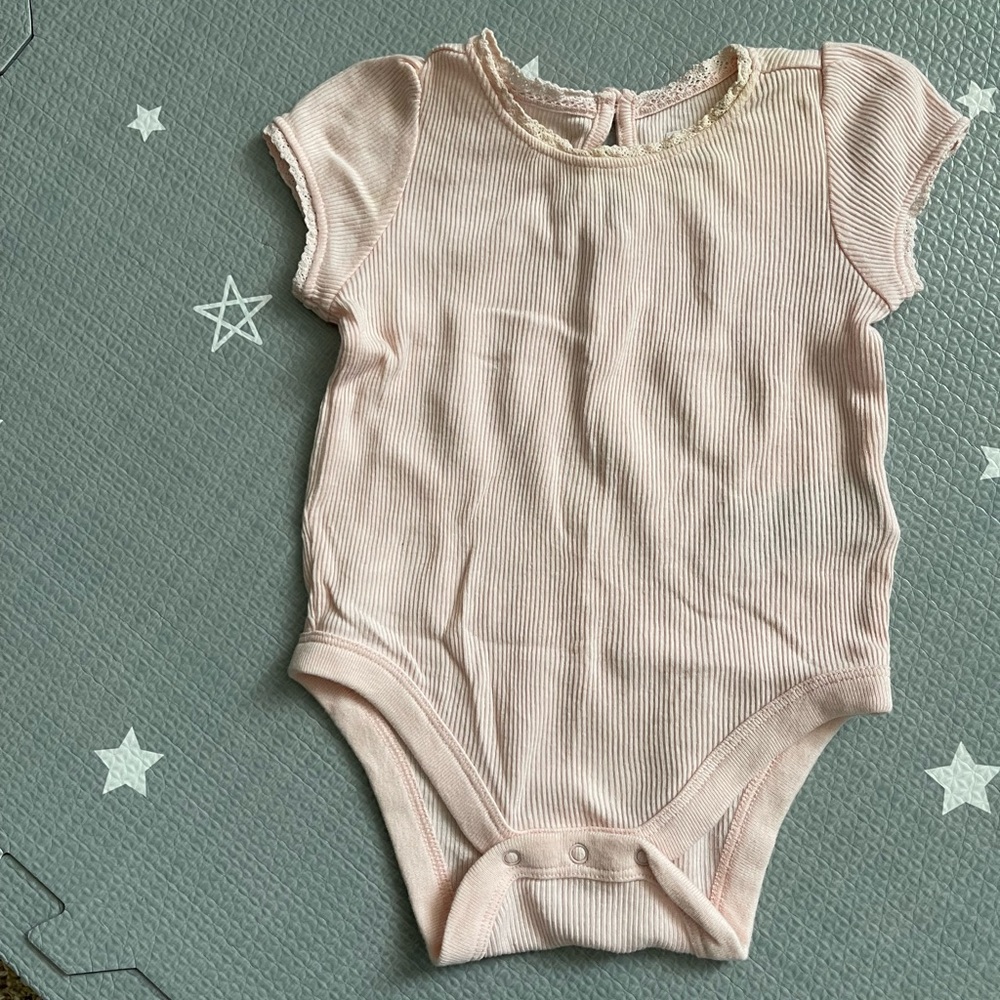 BOGO Gap - Pink Onesie w/Lace Detail, 3-6 months